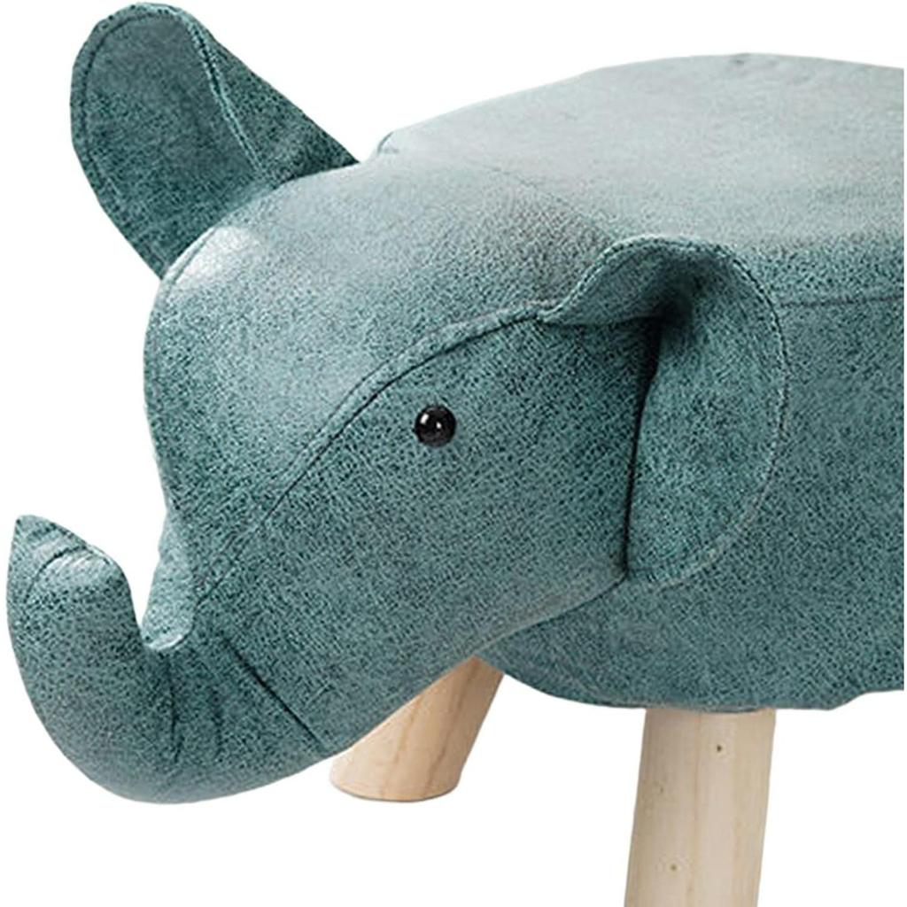 Dyre Fodskammel Elefant Bænk, Bærbar Sko Skiftende Sød Opbevaring, Træ Ottoman Skammel Sofa Te Skammel til Dekoration, Soveværelse, Stuer Indendørs, Blå