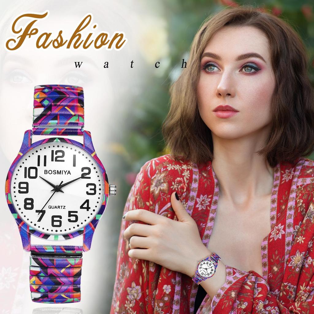 Stylish, Popular, Waterproof Watch with Analog Display, Colorful Numbers, Stainless Steel Strap, Adjustable Length, and Quartz Movement for Men and