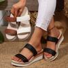 Fashion Women's Braided Wedge Heel Sandals Summer 2025 Plus Size Fashion Platform Slippers Woman Comfort Non Slip Beach Sandalias Mujer