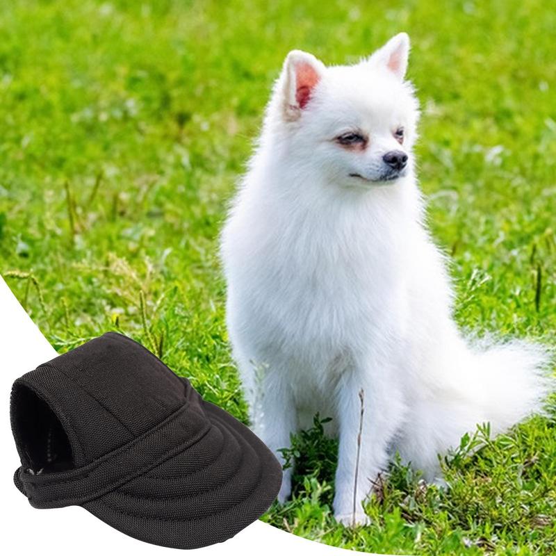 Outdoor Sun Protection Hood For Dogs Canvas Adjustable Drawstring Visor Hat Comfortable Dog Sunbonnet With Ear Holes For Running
