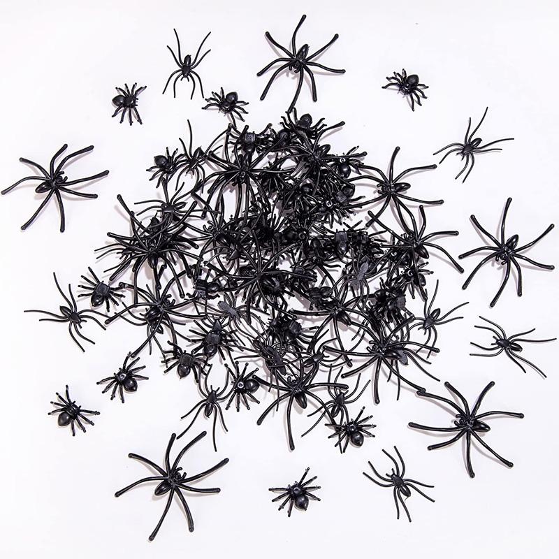 20/40Pcs Halloween Decoration 4.5x5cm Plastic Spiders Mini Spider Black Fake Spiders Halloween Prank Props for DIY Party Decor
