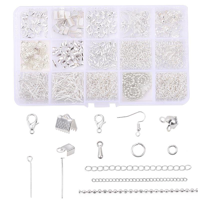 Set di 15 pezzi di strumenti per gioielli in metallo fatti a mano per bracciali e collane fai da te