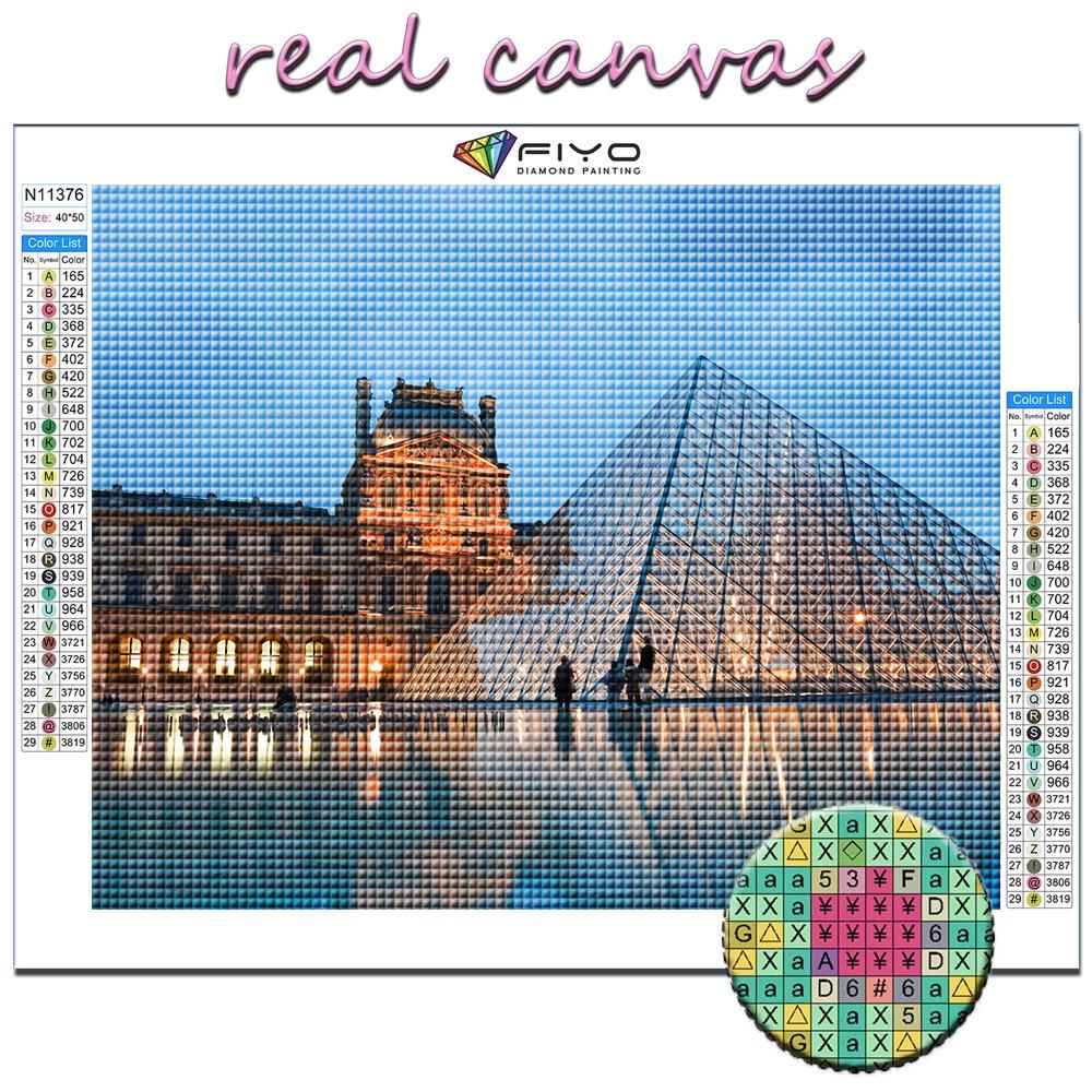 5D Diamond Painting Full Diamond Louvre Museum Diamond Painting Handmade Diy Diamond Mosaic Painting Home Decoration