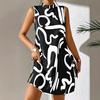 2026 New European and American Women's Skirt Vest Printed Fashion Dress