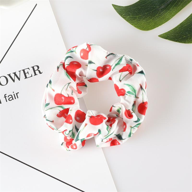 Summer Fruit Pattern Elastic Hair Ties for Women New Trend Scrunchies Ponytail Elastic Hair Bands Hair Accessories