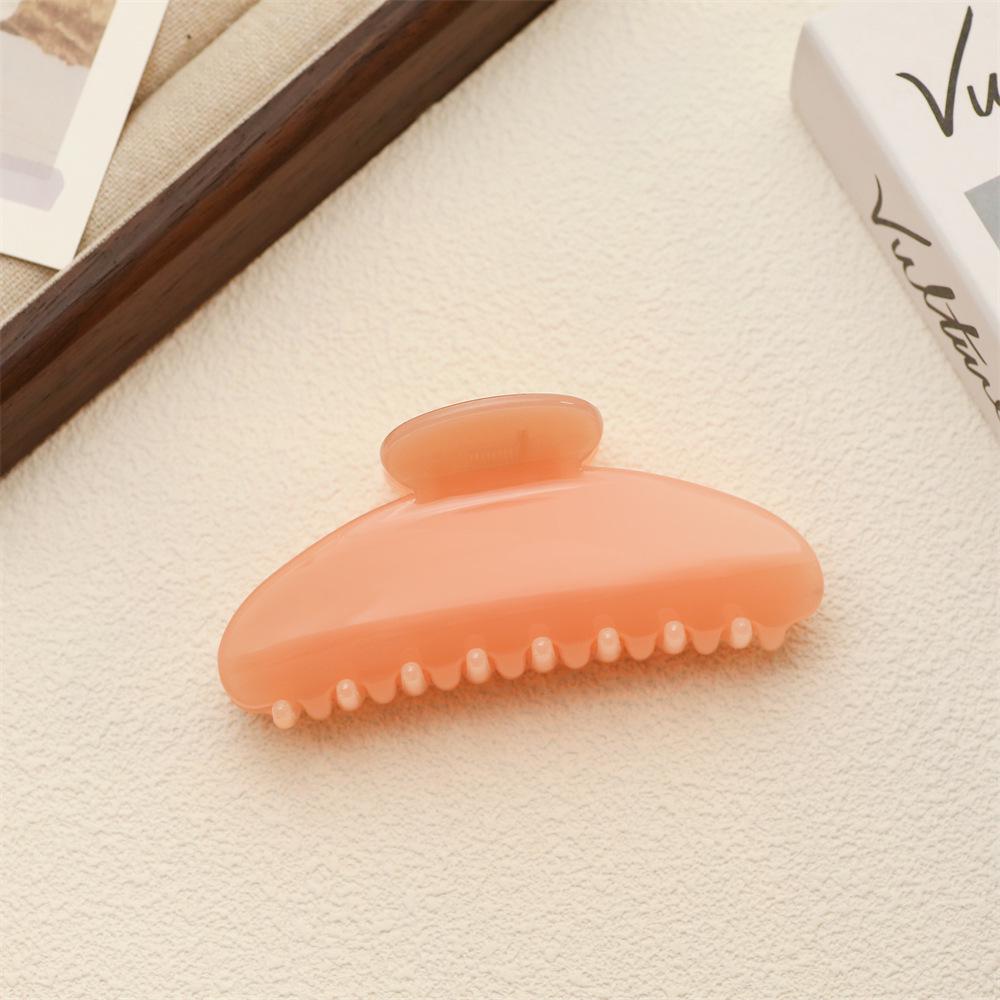 Large Semicircle Jelly Color Updo Hair Claw Clip for Thick Hair