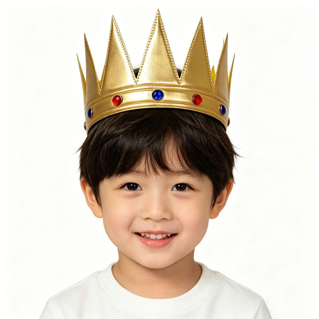 Royal Gold Crown Headdress for Kids' Costume Party