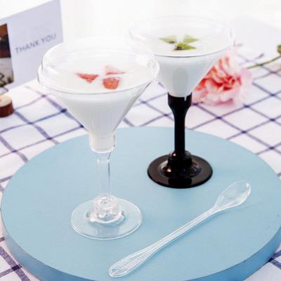 Lotus Pudding Mousse Gelee Dessertbecher - Hoher transparenter PS Hartplastik Einwegbecher für Eis und Cocktails