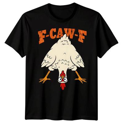 F-CAW-F Sarcastic Chicken Meme Tee Funny Gothic Halloween T-Shirt Adults#3