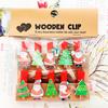 Cartoon Photo Display Decorated Odorless Christmas DIY Festive Atmosphere Gift Embellishment Wooden Clip Creative