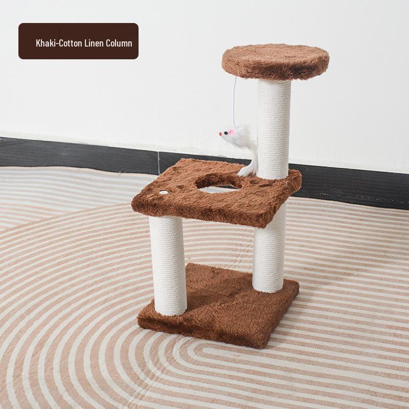 Sisal Cat Tree with Scratching Post, Shelf, Climbing Platform, and Toy