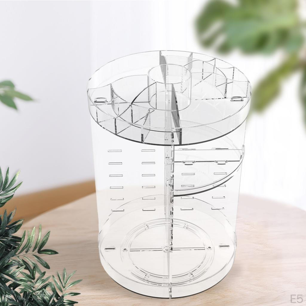 Degree Rotating Makeup Organizer for Vanity, Adjustable Cosmetic Storage Cases and Make Up Holder