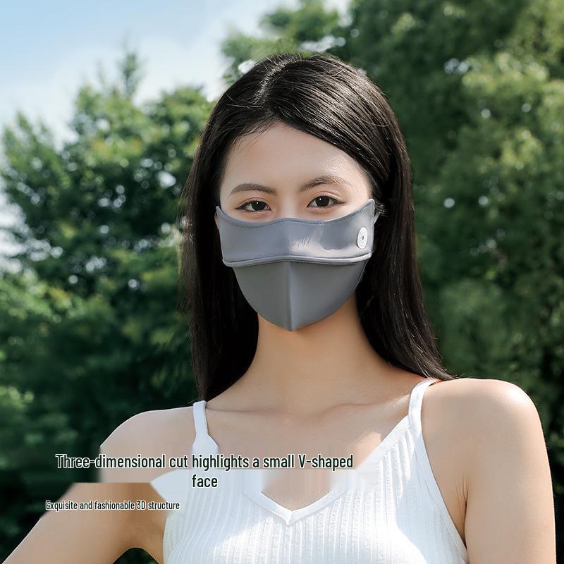Women's Summer Cycling Sunscreen Mask - Breathable Ice Silk with Eye Corner Protection