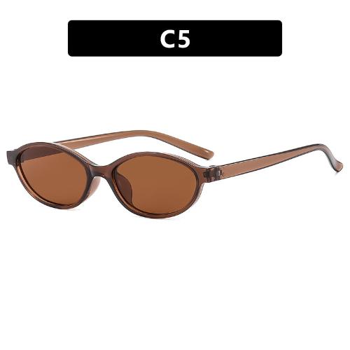 Retro Oval Sunglasses for Women Trendy Small Narrow Frame Designer Sun Glasses Simple Style Eyewear