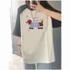 Loose Large Color-blocked Rotator Sleeve Rag-sleeved Short-sleeved T-shirt for Women In Spring and Summer Korean Style Design Top