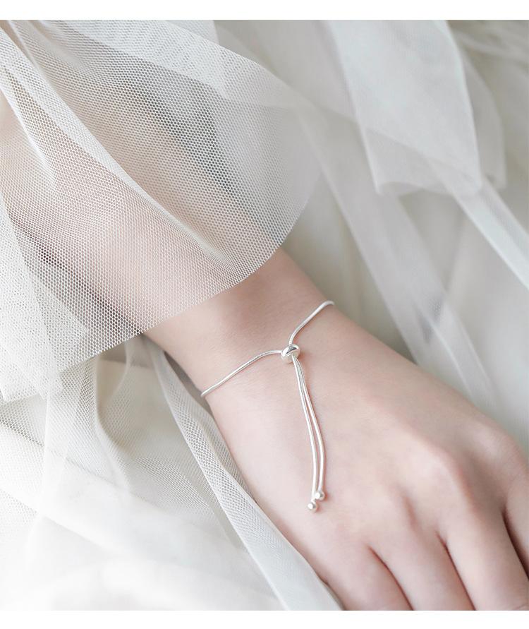 

Fashion Fine Jewelry 925 Sterling Silver Snake Chain Bow Knot Anklets Necklace Bracelet Adjustable Women Cute Accessories