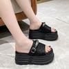 Fashion Luxury Chunky Platform Sandals Women Summer 8CM Wedge High Heels Sandals Woman Thick Bottom Slides Beach Slippers