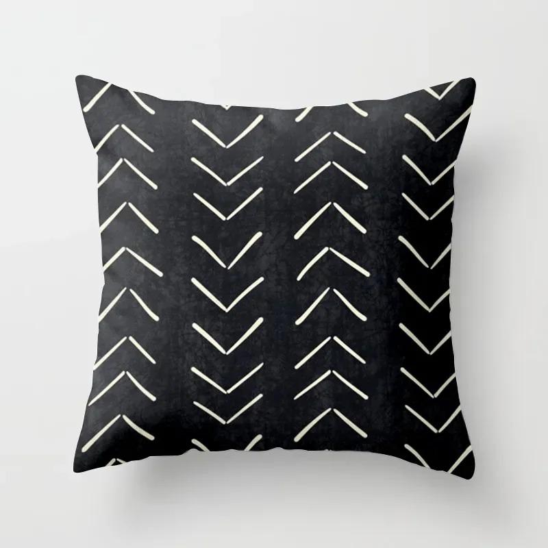 High-grade Black and White Geometric Irregular Pattern Pillowcase Office Living Room Home Pillowcase Car Ornaments