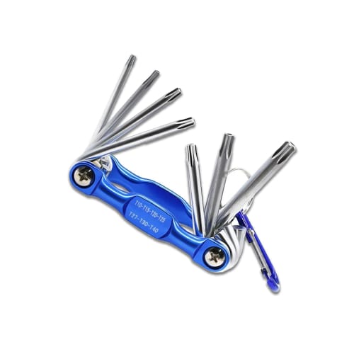 Folding 8-in-1 Star-Shaped Torx Wrench Set, Includes T9, T10, T15, T20, T25, T27, T30, and T40 Screwdrivers, Precision Multi-Function Specialty Screwd
