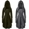 Kadın Kostümleri Kapşonlu Vintage Kazak Yüksek Düşük Bandaj Uzun Elbise Pelerin