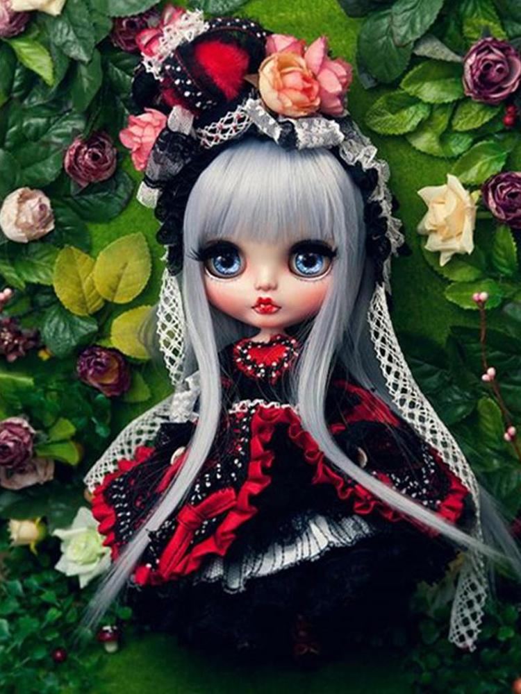 Cross Stitch Kit Cartoon Gothic Girl Portrait Diamond Painting Mosaic Embroidery New 5D DIY Full Rhinestone Home Decor Gift