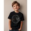 European Sizes Vintage T-Shirt - Fantasy Dragon & Starry Night Design, Short Sleeve Round Neck Casual Tee for Boys & Girls, Regular Fit, Everyday