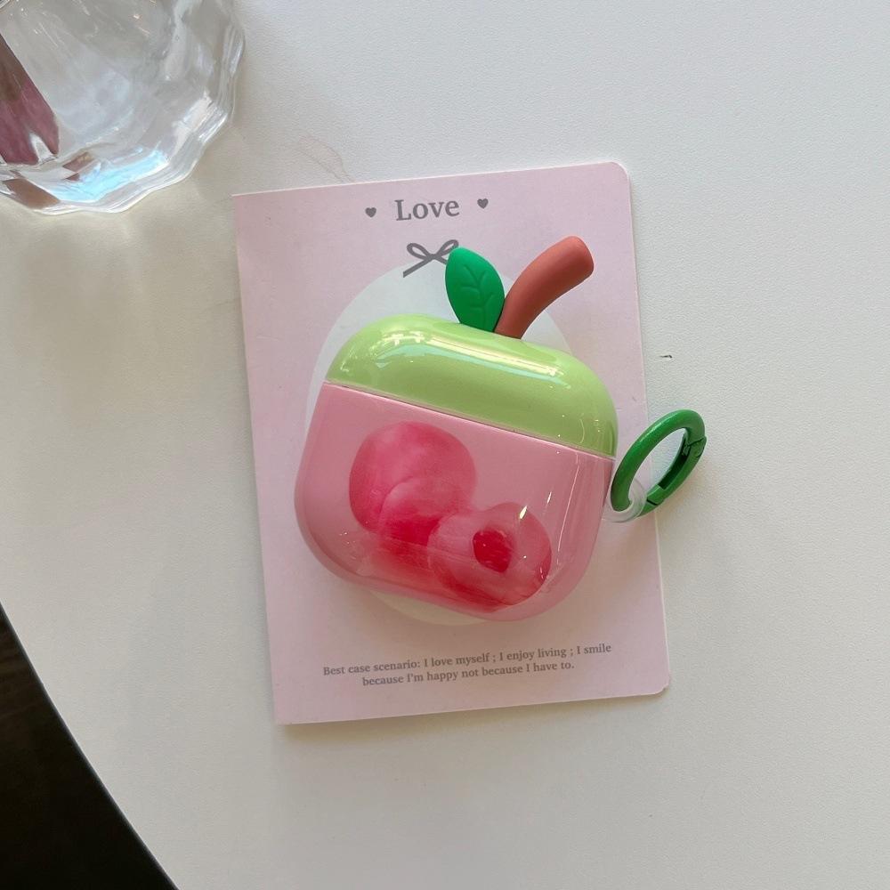 INS Wind Oil Painting Peach Earphone Cover for Apple AirPods 1 /1 Generation Creative Cartoon Shell PRO1/PRO1