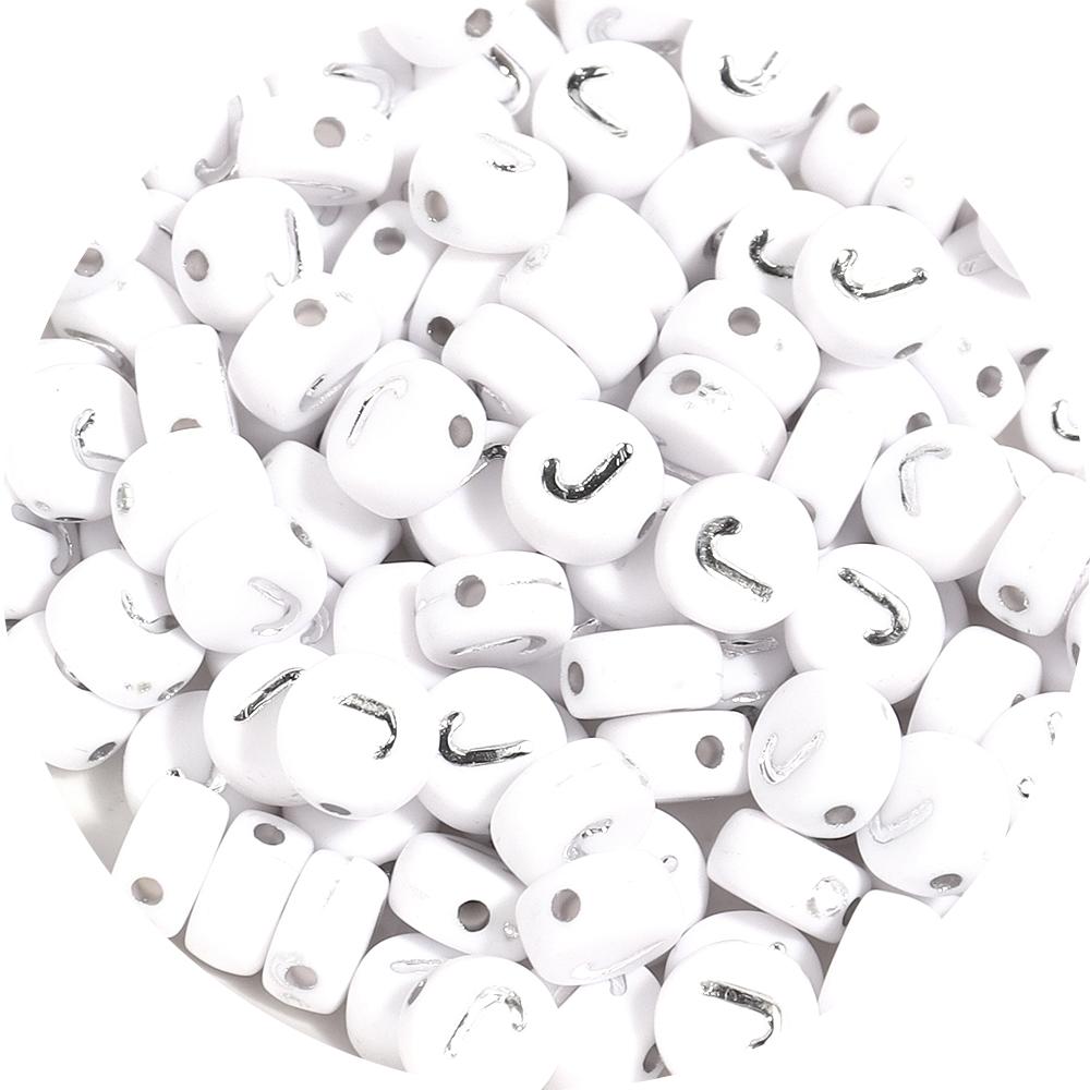 100pcs/lot 7mm Round Acrylic Letter Beads A-Z Alphabet Beads Loose Beads For DIY Bracelet Necklace Keychain Jewelry Making