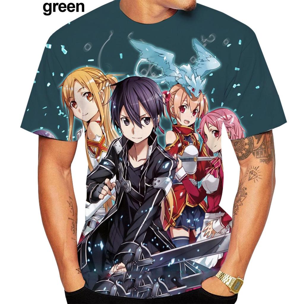 Summer Anime Sword Art Online 3D Printing Short Sleeve Casual Harajuku T-Shirt Oversize Top Tees
