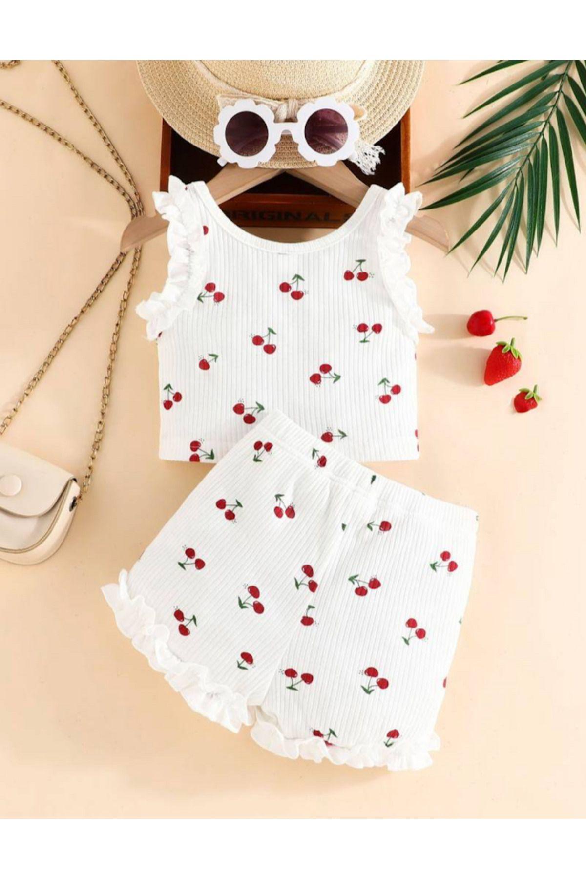 

Kız Bebek Ve Çocuk Kaşkorse Yazlık 2li Takım 4 Yaş білий