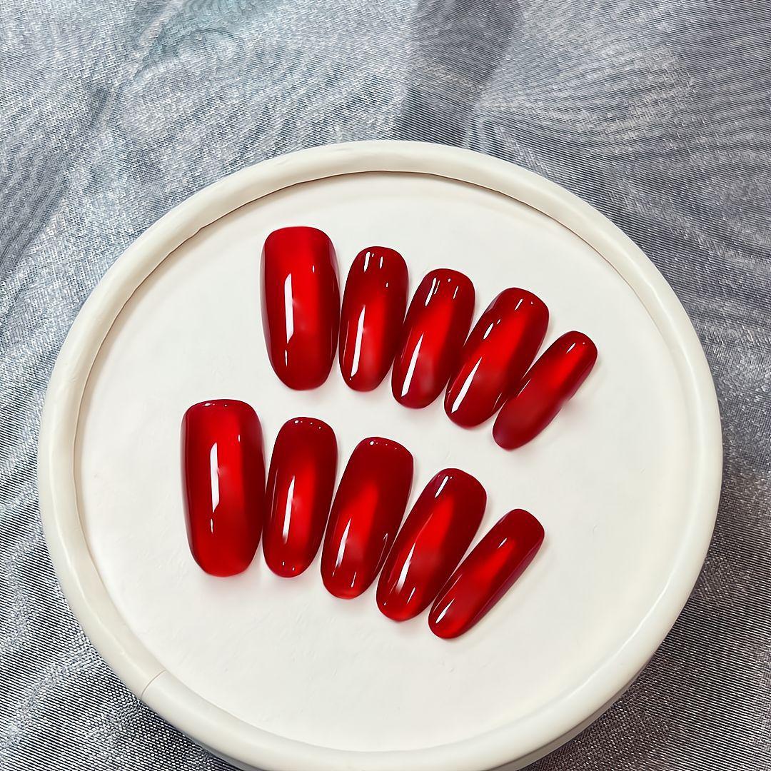 

Press on Nails Square Fake Nails with Glitter Design Artificial Acrylic Nails Glossy False Nails Full Cover Stick on Nails Glue on Nails for Women L