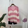 C S In The Room Women Striped V neCk Long SleeVe Knit 4Color