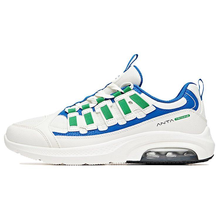 Anta Variety Training Collection Cushioning Slip Resistant Low top Training Shoes White Blue Green 112017777-1