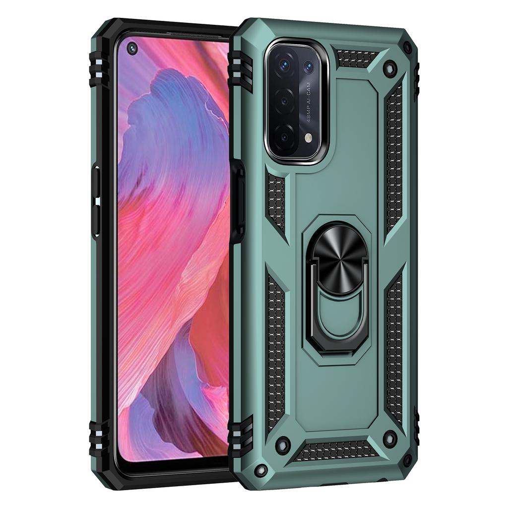 Luxury Armor Shockproof Case for OPPO A16 A16S A32 A72 A52 A53 A54 A55 A74 A5 A3S A5S A7 Reno 6 5Z Metal Ring Holder Phone Cover
