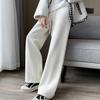 Autumn Straight Casual Loose Wide Leg Pants Women Fashion Winter High Waist Velvet Chenille Pants Ladies Elegant Drawstring Corduroy Trousers 25697