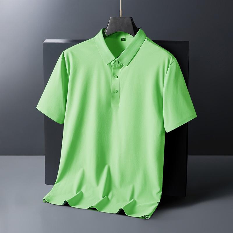 Men's Striped Polo Shirt Short Sleeve Casual Breathable Business Top