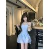 French Sweet Girl Style Bow Suspender Dress Women's Spring Slim Fit Slim Skirt Short Skirt