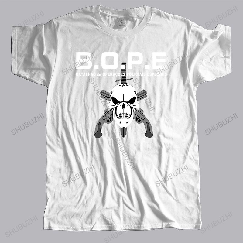 mens sunmmer cotton t-shirt BOPE Tropa De Elite Brazil Special Elite Forces Military T shirt men two sides military Casual tee