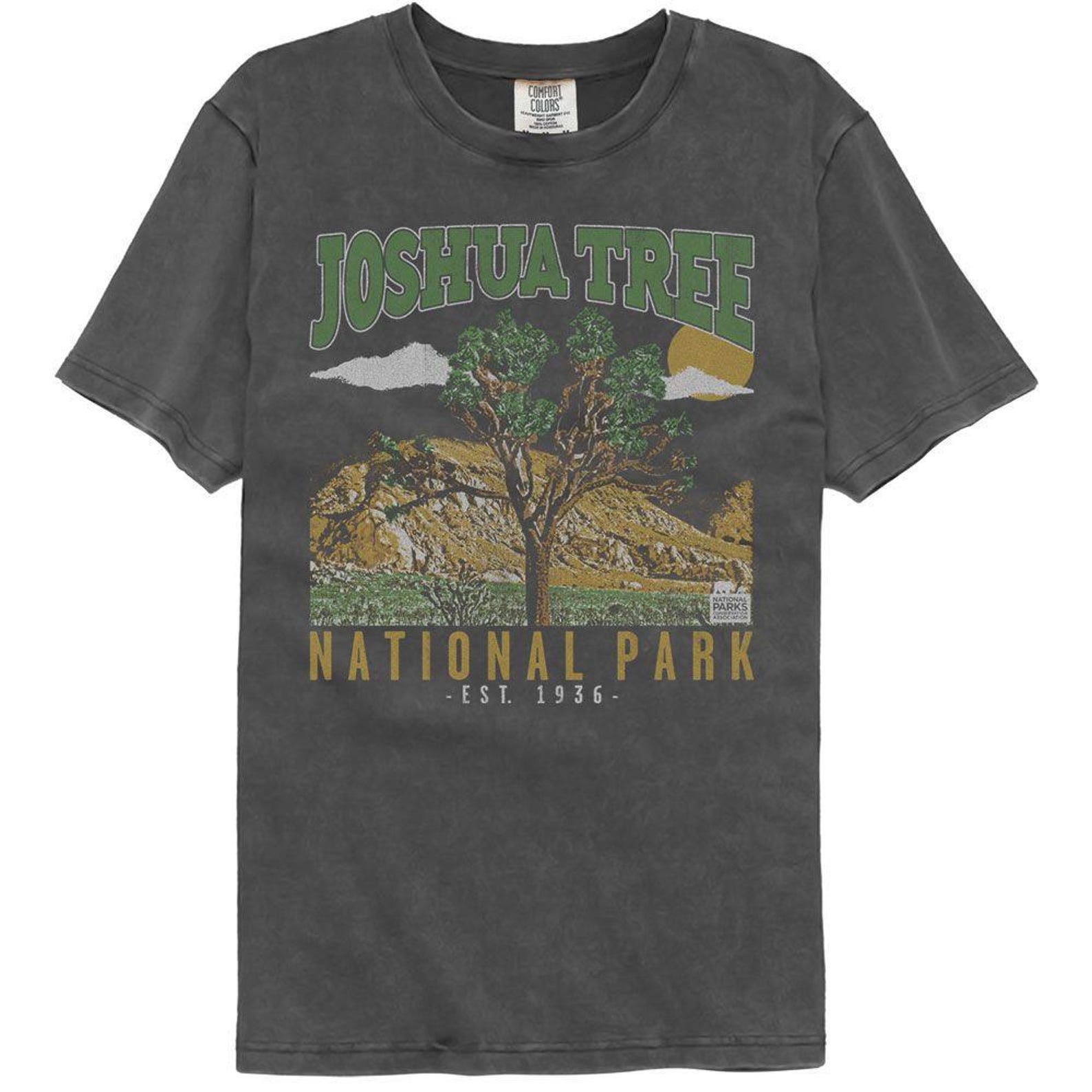 National Parks Joshua Tree Est 1936 Pepper Comfort Color T-Shirt S