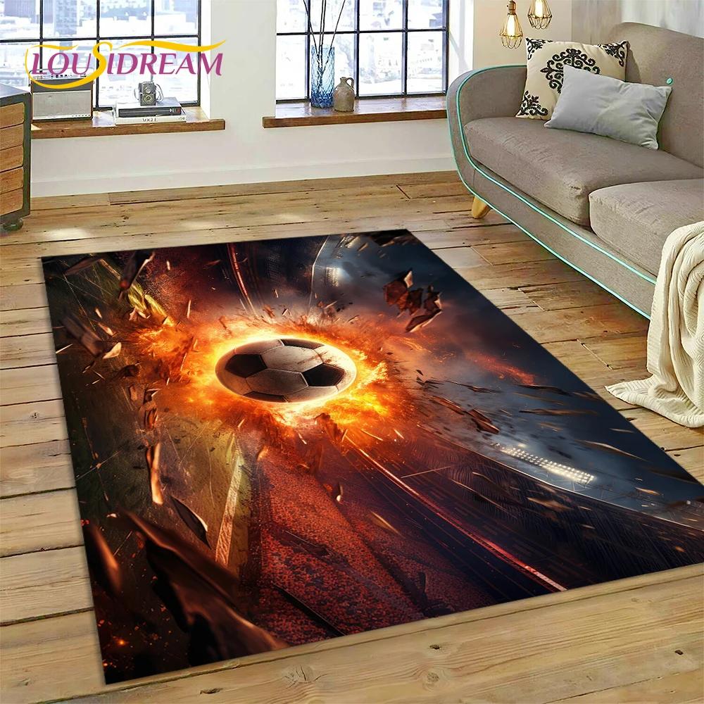 

3D футбольне футбольне поле Килимок для спальні Вітальня Домашній диван Прикраса, Діти грають у гру Великий декор Килимок Подарунок 80*120cm