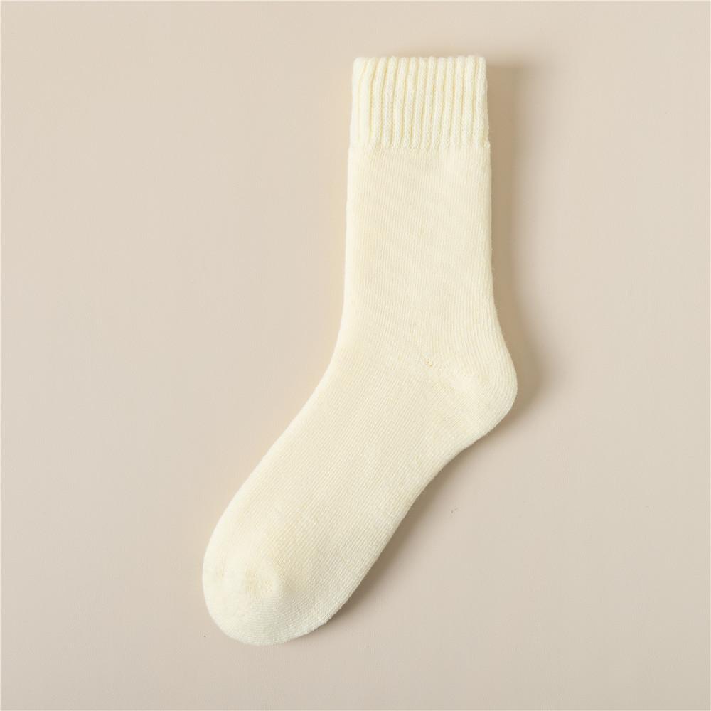 5 Pairs Cashmere Socks Women's Autumn and Winter Plus Cashmere Thick Mid-tube Socks Plush Super Thick Month Socks Winter Stockings