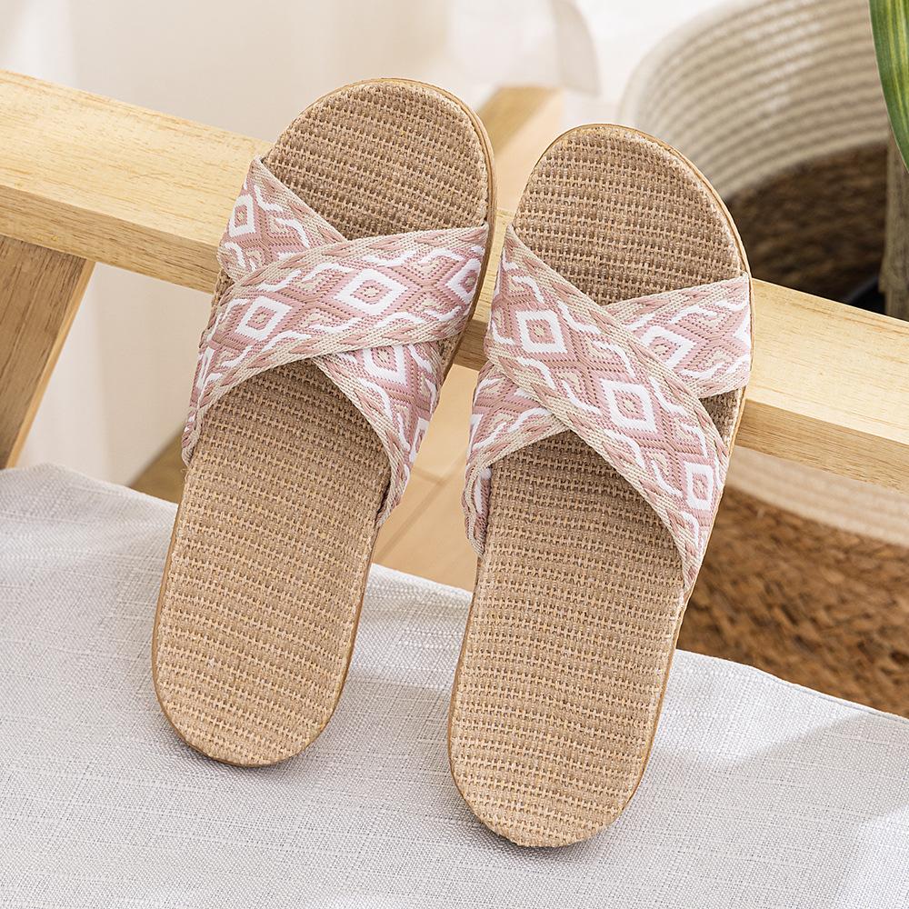Four Seasons Women's Linen Deodorant Anti-slip Indoor/Outdoor Silent Slippers