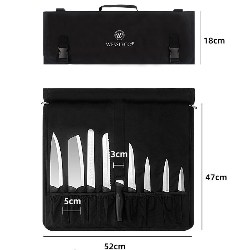 Portable Chef Knife Bag Oxford Durable Professional Kitchen Cleaver Japanese Storage Pocket Carrying Roll Bag Outdoor Organizer