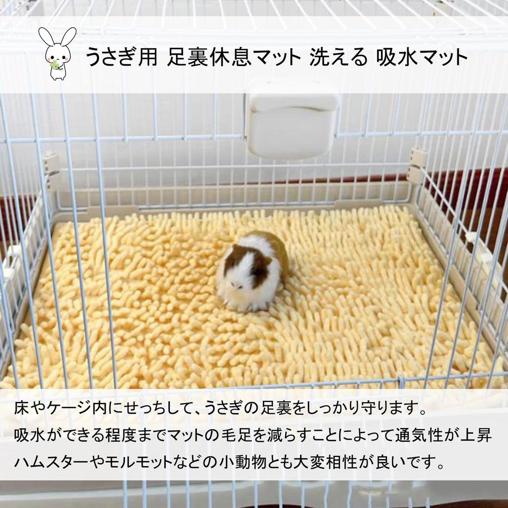 Silver & Style Waschbare Kaninchenkäfig-Bodenmatte, Rutschfest, Saugfähig, Atmungsaktiv, für Hamster und Meerschweinchen (Beige, 2 Stück, 60cm x 40cm)