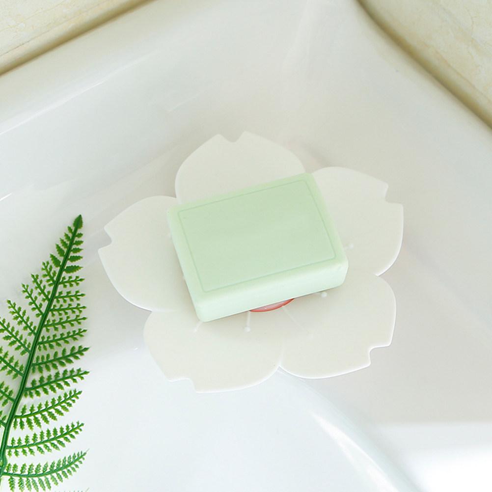 2Pcs Flower Shaped Cherry Dish Detachable Draining Soap Holder Anti-Slip Tray for Kitchen Bathroom Home
