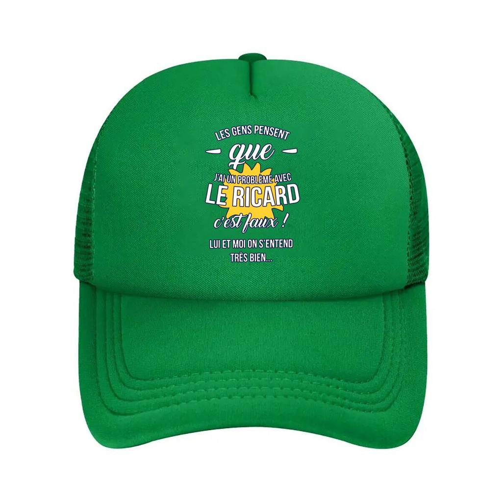 Ricard Joke Humorous - Inspired, French Text Design Mesh Baseball Cap