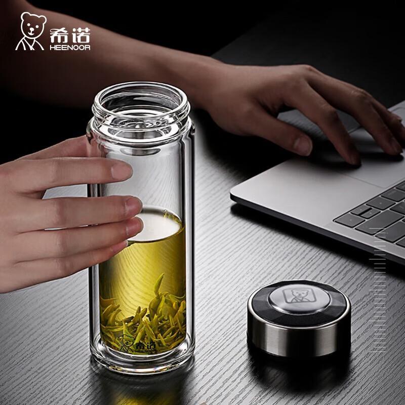 Xinuo Double-Layer Glass Water Bottle with Tea Infuser