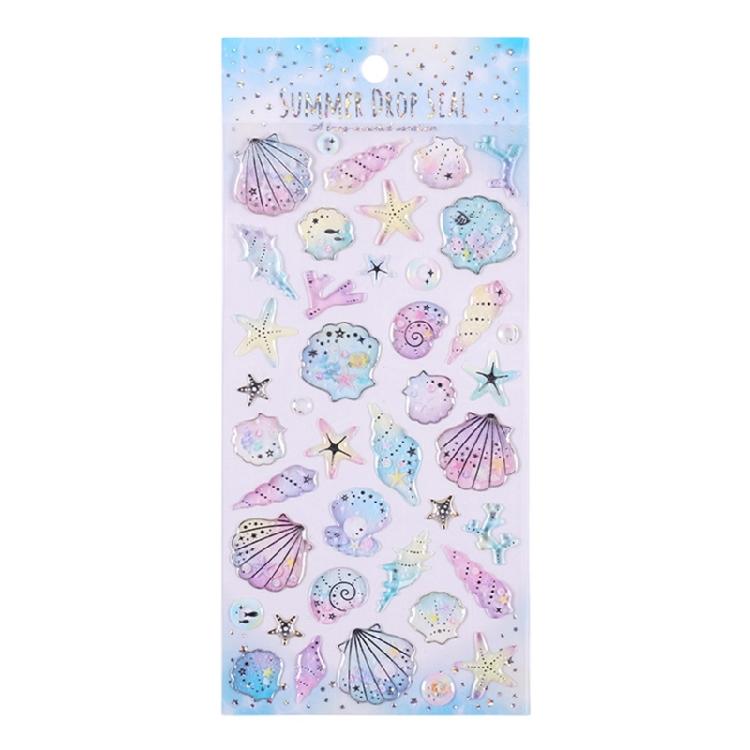 Marine Creature PVC Sticker Embossed Decorative Sticker For Notebook Journal Phone Cover Scrapbooking Embellishments