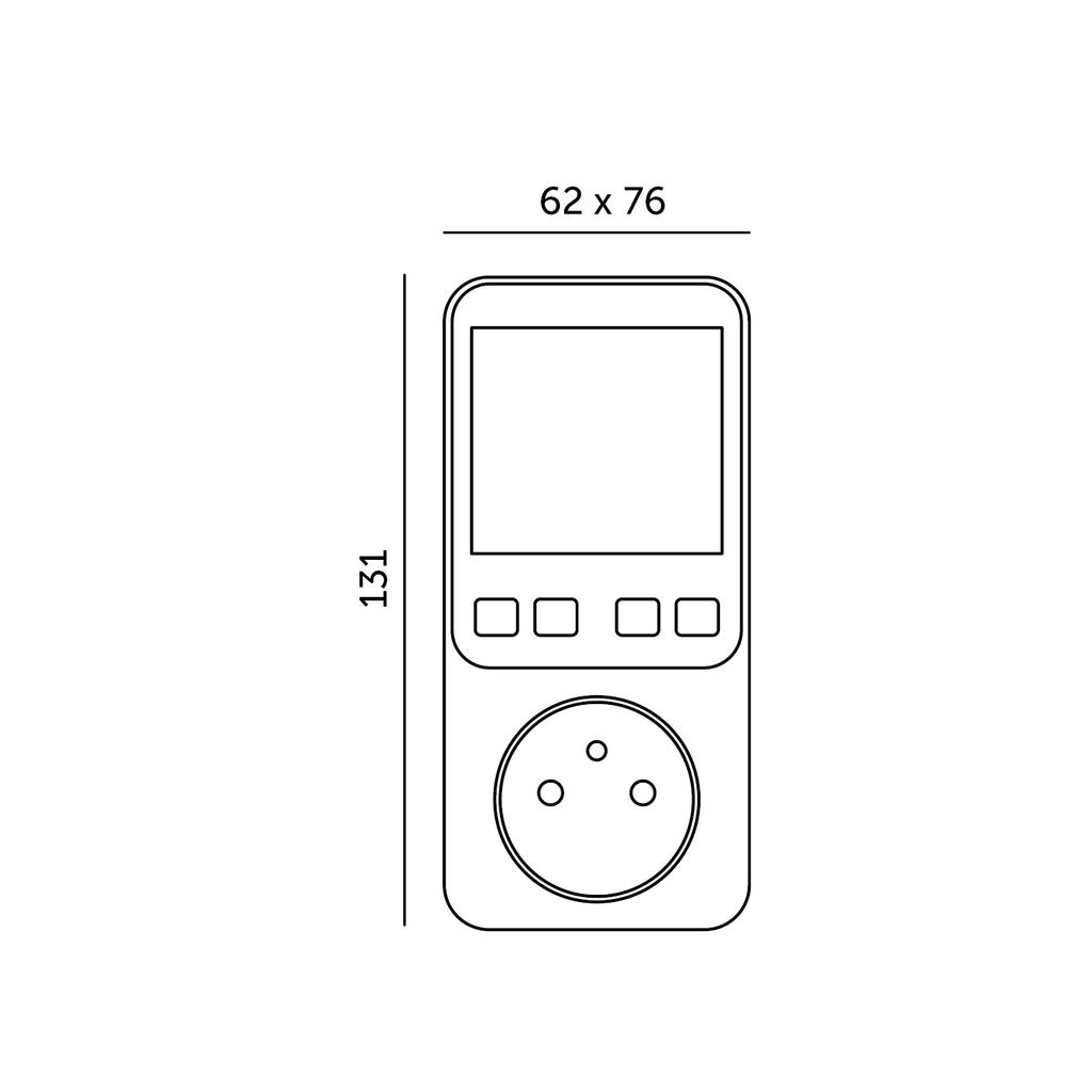 PMM3 White Energy Consumption Meter, 230 V, with LCD Display