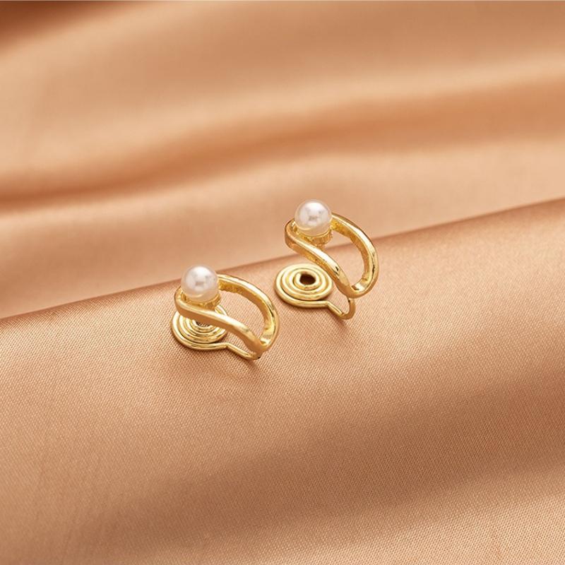 Imitation Pearl Geometric Elegant New Mosquito Repellent Stick Ear Clamp Without Ear Hole